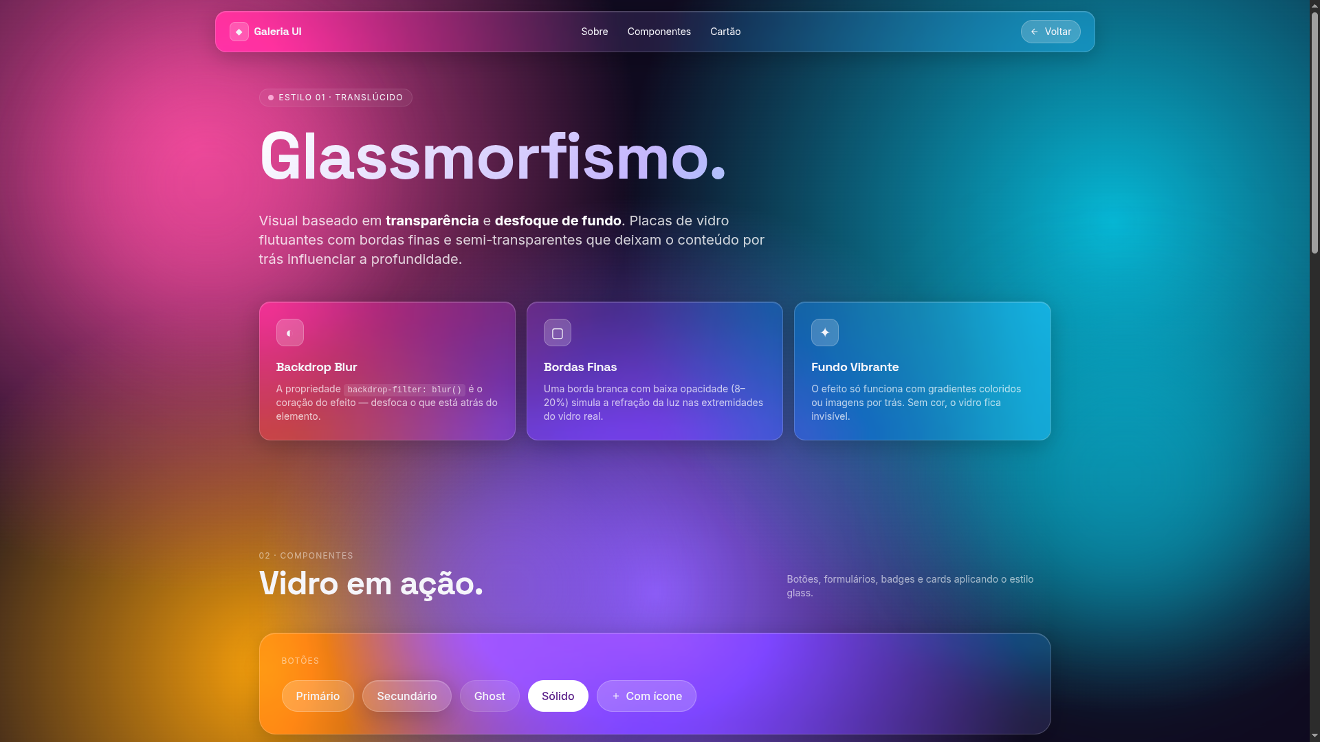 Preview Glassmorfismo